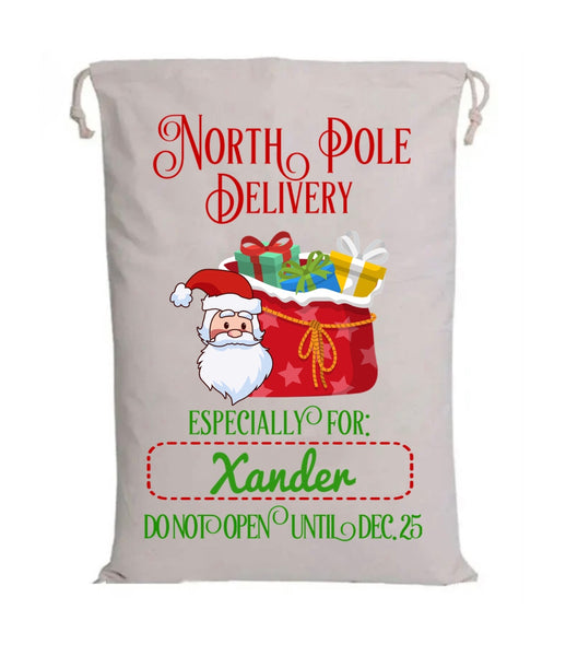 North Pole Delivery Custom Santa Sack