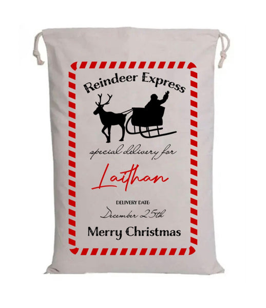 Reindeer Express Sleigh Custom Santa Sack