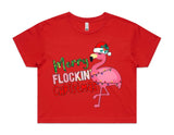 Merry Flockin’ Christmas AS Colour Women’s Crop Tee