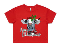 Mooey Christmas AS Colour Women’s Crop Tee