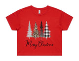 Merry Christmas Styled Trees AS Colour Women’s Crop Tee