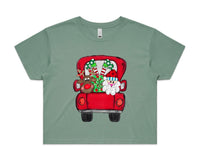 Santa’s Christmas Truck AS Colour Women’s Crop Tee