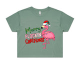 Merry Flockin’ Christmas AS Colour Women’s Crop Tee