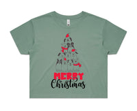 Dog Christmas Tree AS Colour Women’s Crop Tee