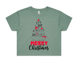 Dog Christmas Tree AS Colour Women’s Crop Tee