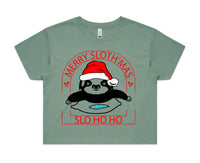 Merry Slothmas AS Colour Women’s Crop Tee