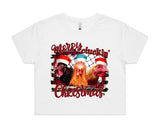 Merry Cluckin’ Christmas AS Colour Women’s Crop Tee