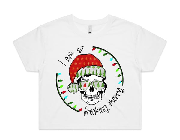 So Freaking Merry AS Colour Women’s Crop Tee