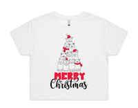 Cat Christmas Tree AS Colour Women’s Crop Tee