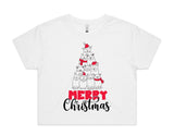 Cat Christmas Tree AS Colour Women’s Crop Tee