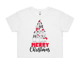 Dog Christmas Tree AS Colour Women’s Crop Tee