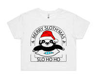 Merry Slothmas AS Colour Women’s Crop Tee