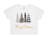 Merry Christmas Styled Trees AS Colour Women’s Crop Tee