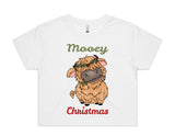 Mooey Christmas Baby Highland Cow AS Colour Women’s Crop Tee