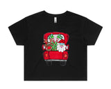 Santa’s Christmas Truck AS Colour Women’s Crop Tee