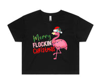 Merry Flockin’ Christmas AS Colour Women’s Crop Tee