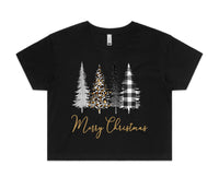 Merry Christmas Styled Trees AS Colour Women’s Crop Tee