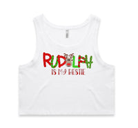 Rudolph Is My Bestie AS Colour Women’s Crop Singlet