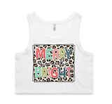 Merry & Bright Cheetah Frame Print AS Colour Women’s Crop Singlet