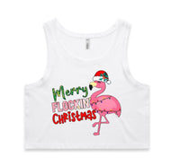 Merry Flockin’ Christmas AS Colour Women’s Crop Singlet