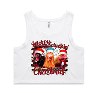 Merry Cluckin’ Christmas AS Colour Women’s Crop Singlet