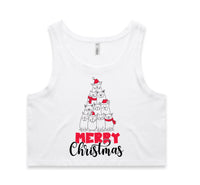 Merry Christmas Cats AS Colour Women’s Crop Singlet