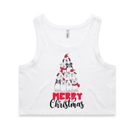 Merry Christmas Dogs AS Colour Women’s Crop Singlet