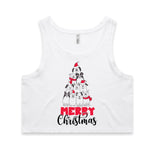 Merry Christmas Dogs AS Colour Women’s Crop Singlet