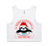 Merry Slothmas AS Colour Women’s Crop Singlet