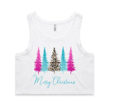 Merry Christmas Bright Trees Print AS Colour Women’s Crop Singlet