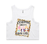 Christmas With My Gnome Girls AS Colour Women’s Crop Singlet