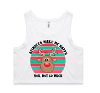 Reindeer Make Me Happy AS Colour Women’s Crop Singlet