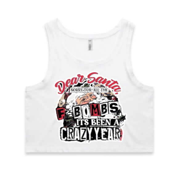 Sorry For All The F Bombs AS Colour Women’s Crop Singlet