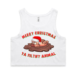 Merry Christmas Ya Filthy Animal AS Colour Women’s Crop Singlet