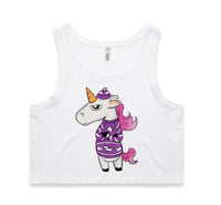 Ugly Sweater Crew Unicorn AS Colour Women’s Crop Singlet