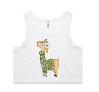 Ugly Sweater Crew Llama AS Colour Women’s Crop Singlet