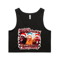 Merry Cluckin’ Christmas AS Colour Women’s Crop Singlet