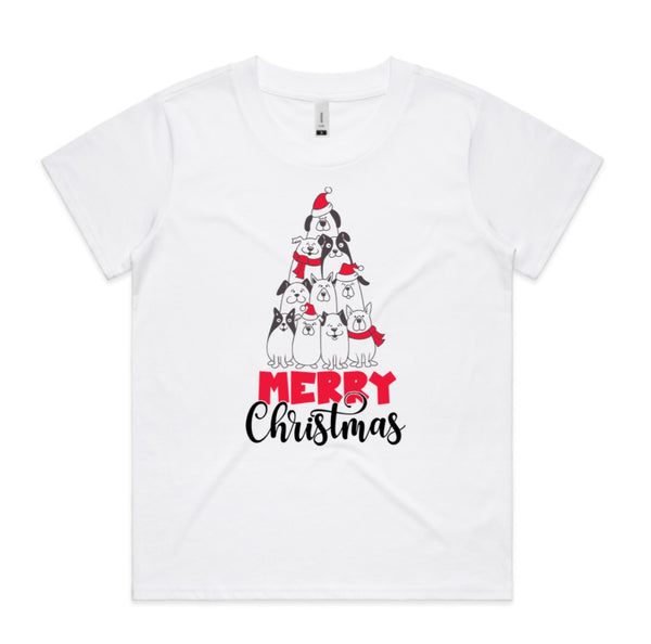 Merry Christmas Dogs AS Colour Women’s Cube Tee