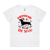 Dachshund Through The Snow AS Colour Women’s Cube Tee