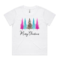 Merry Christmas Bright Trees Print AS Colour Women’s Cube Tee