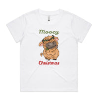 Mooey Christmas Baby Highland Cow AS Colour Women’s Cube Tee