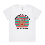 Reindeer Make Me Happy AS Colour Women’s Cube Tee