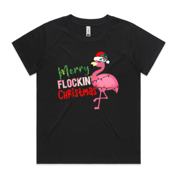 Merry Flockin’ Christmas AS Colour Women’s Cube Tee