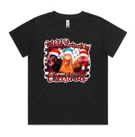 Merry Cluckin’ Christmas AS Colour Women’s Cube Tee