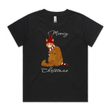 Meowy Christmas Cat AS Colour Women’s Cube Tee