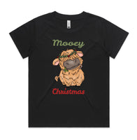 Mooey Christmas Baby Highland Cow AS Colour Women’s Cube Tee