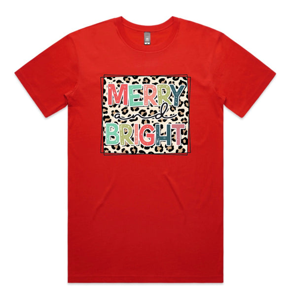 Merry & Bright Cheetah Print AS Colour Staple Tee