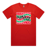 Merry Christmas Retro Print AS Colour Plus Size Staple Tee