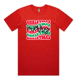 Merry Christmas Retro Print AS Colour Staple Tee