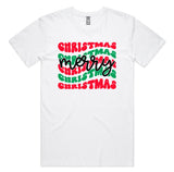 Merry Christmas Retro Print AS Colour Plus Size Staple Tee